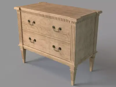 Petite Dresser Chest Beige 3D model