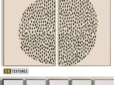 Plaster Two Photo Frame 423 Low-poly 3D model