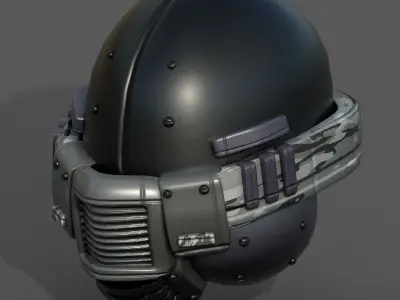 Helmet plastic mask protection pollution  Low-poly 3D model