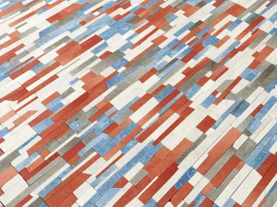 Paving stone rectangle splinter n1 3D model