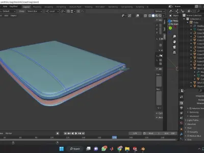 Leather portfolio bag - Closed Low-poly 3D model