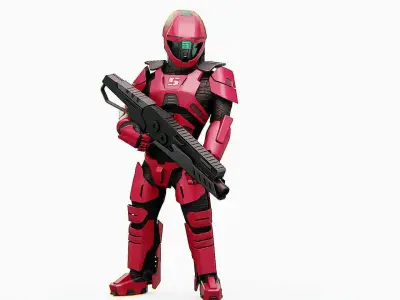CYBORG SOLDIER Rigged for Unreal Engine - Unity - MIXAMO  3D model