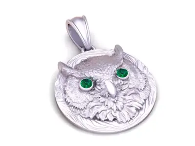 Owl Eye Pendant  3D Printable Model 3D print model