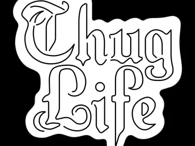 Thug Life Neon Sign 3D model