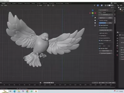 3D Model of a Sparrow in Flight 3D print model
