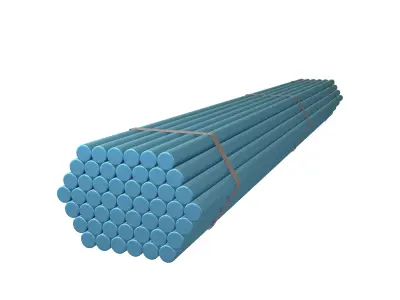 Steel Round Bars v1 006 Low-poly 3D model