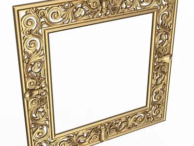 Classic Frame and Mirror 066 Low-poly 3D model