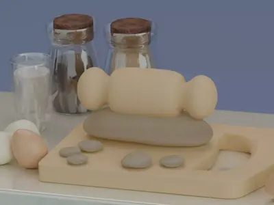 Kitchen Cabinet and Accessories Props Set Low-poly 3D model