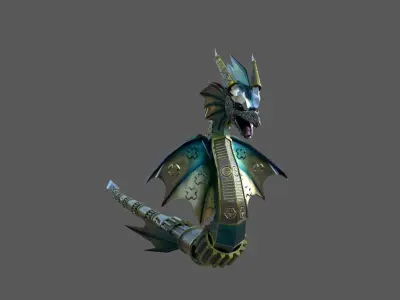 Dragon warrior Snake Low-poly 3D model