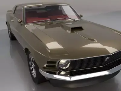 Mustang 1970 High Poly and Low Poly 3D model