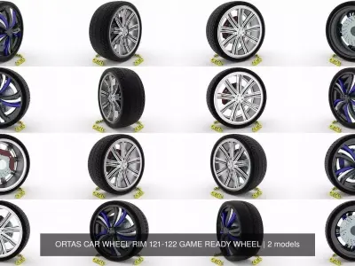 ORTAS CAR WHEEL RIM 121-122 GAME READY WHEEL 3D Model Pack