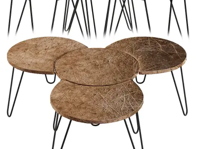 Side and coffee table 3d model collection  Low-poly 3D model