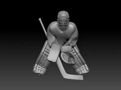 Vintage hockey goalie Inspired Hasek Osgood pose 3D print model 3D print model