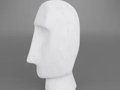 White marble head abstract minimal sculpture for decoration 3D model