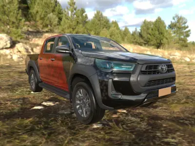 Hilux Black  Low-poly 3D model
