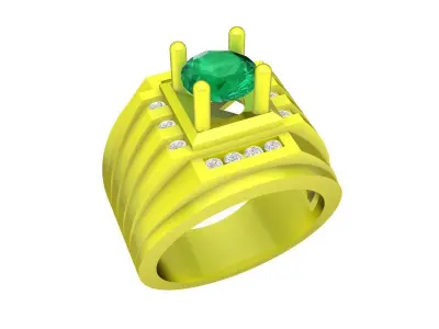 Luxury Bold Diamond Ruby Mens Ring 3D Model  4907 3D print model