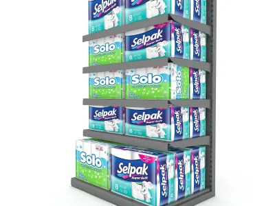 cleaning product market stand 09 Low-poly 3D model