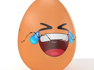 Egg Cracked Emoji N012 Low-poly 3D model