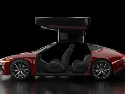 Generic Futuristic police and taxi supercar with gullwing doors 3D model