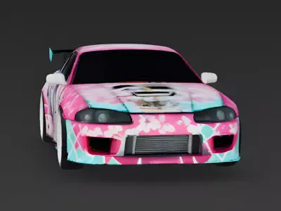Customized Itasha Anime Sports Car 3D Model Low-poly 3D model