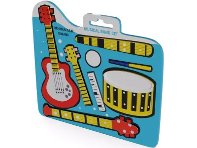 Cars and action games Musical Instrument Set Low-poly 3D model get