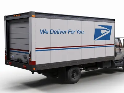 Mail box truck  Low-poly 3D model