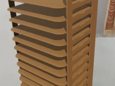 Drawers in Cardboard Low-poly 3D model