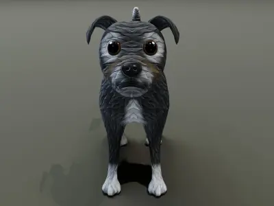 Cartoon Terrier Dog 3D Model Low-poly 3D model