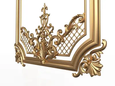 Carved Decoration Panel for CNC Low-poly 3D model