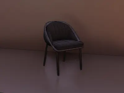 Modern Luxury Dining Chair High-Quality 3D Model Low-poly 3D model
