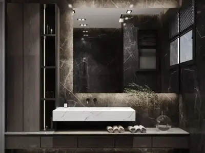 Dark Luxury Bathroom 3D model