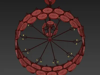 Palwa Crystal Glass Chandelier 3D model