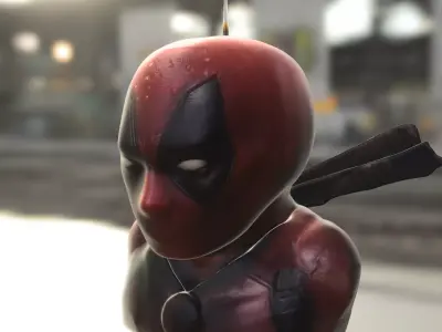 deadpool Candle Bust Low-poly 3D model