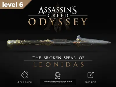 Broken Spear of Leonidas All level 1-6 included all model 3D Model Collection