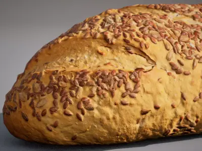 Bread with toppings 6K triangles 4K PBR textures Low-poly 3D model