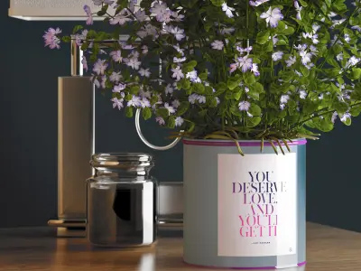 Decorative vase set 3D model