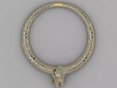 Tiger Necklace Diamond  3D print model