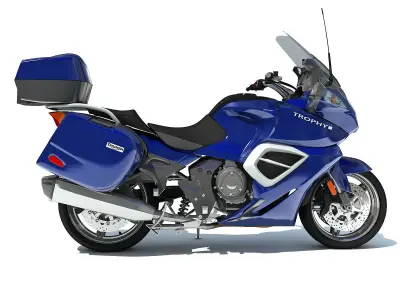 Blue Triumph Trophy 3D Motorcycle 3D model