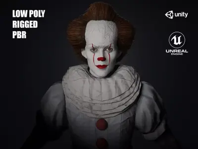Low Poly Clown 3D Model Low-poly 3D model