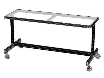 Aluminum Fixed Top Mobile Table 3D model