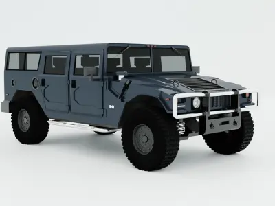 HUMMER H1 SUV READY FOR SUBDIVISION 3D model