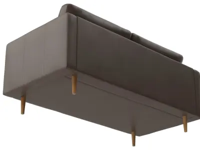Loveseat - Leather Low-poly 3D model