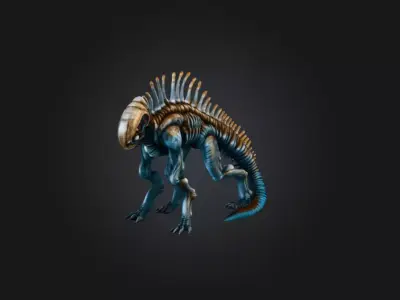 Alien Reptile Sentinel Low-poly 3D model