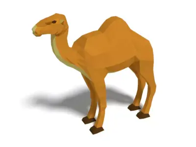 Low Poly Cartoon Camel Low-poly 3D model