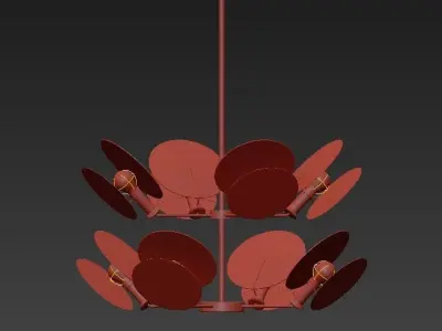 O Brien gold chandelier with five lights 3D model