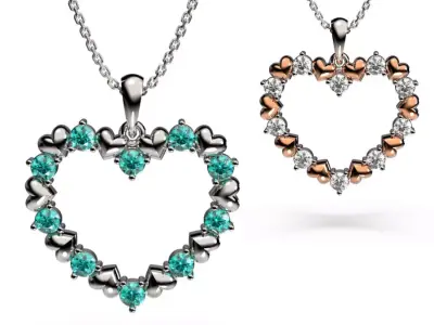 HEART PENDANT LOVE SIGN - Diamond  Valentines Day Gift 3D print model