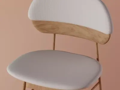 Modern Wooden Chair 3D Model for Archviz Low-poly 3D model
