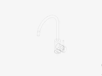 Sink Mixer - Luxury - Pin Low-poly 3D model