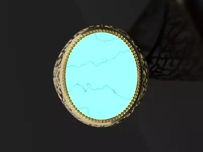 Luxurious Turquoise Filigree Islamic Arabesque Pattern gr0174 3D print model