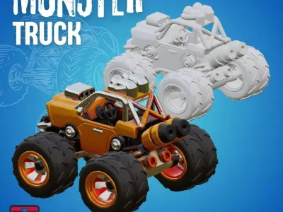 Monster Truck STL Powerful Collectible Model 3D print model